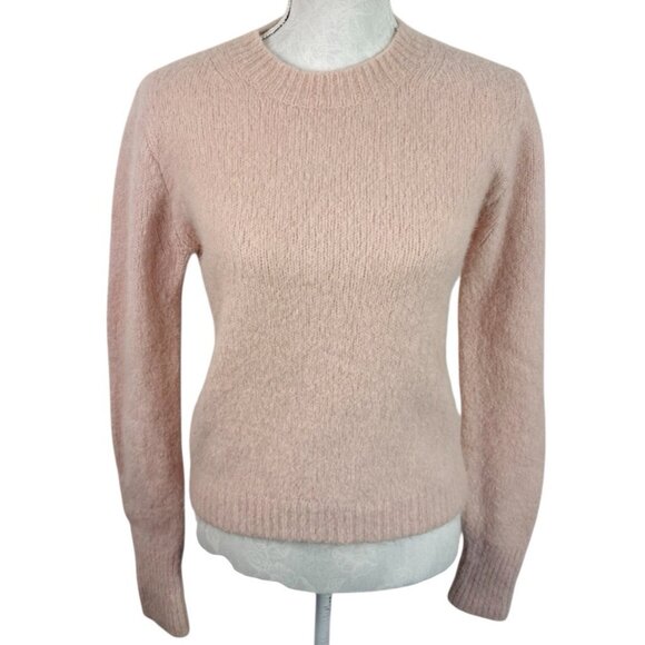 J. Crew Point Sur Women's M Crew Alpaca Merino Bld Sweater Pink Cropped EUC - Picture 1 of 13